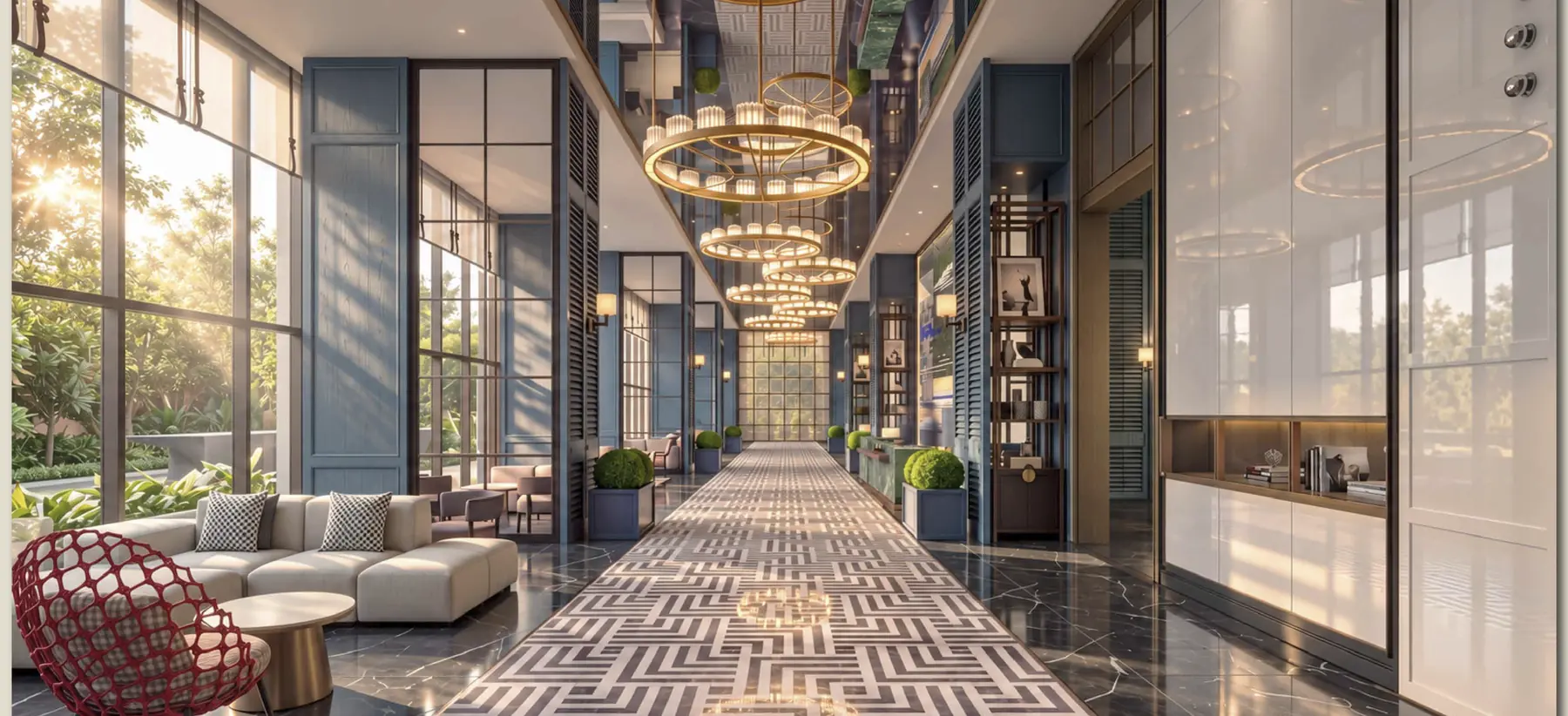 Grand lobby artist impression at Maba Suitez